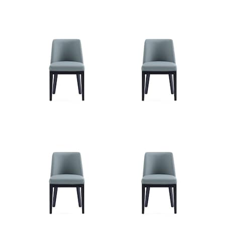 Manhattan Comfort Gansevoort Faux Leather Dining Chair in Pewter - Set of 4 2-DC051-PT